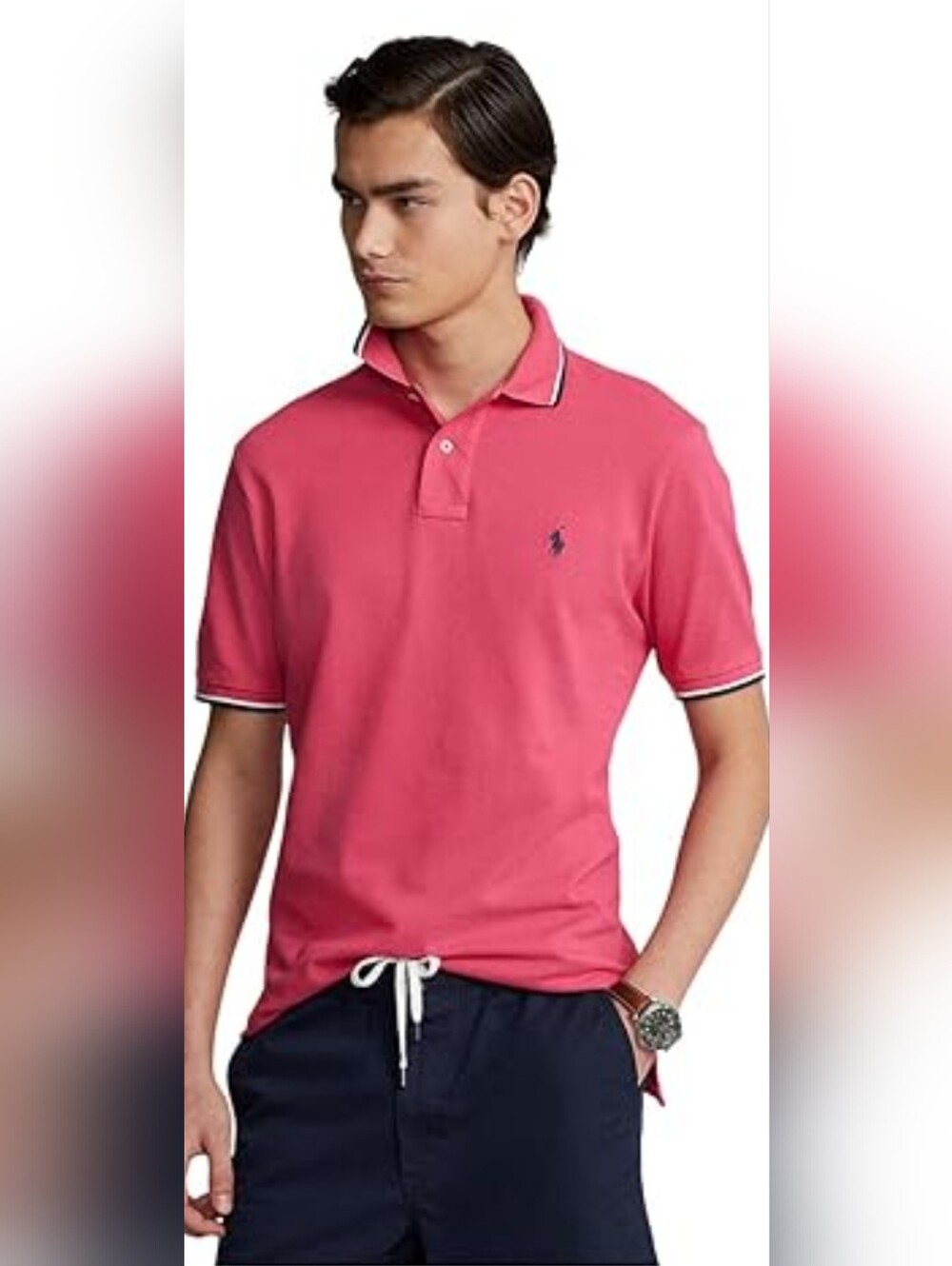 Polo Ralph Lauren FIRE! NWT! Custom Slim Fit Mesh Polo in Hot Pink. Sz Sm. R2S!